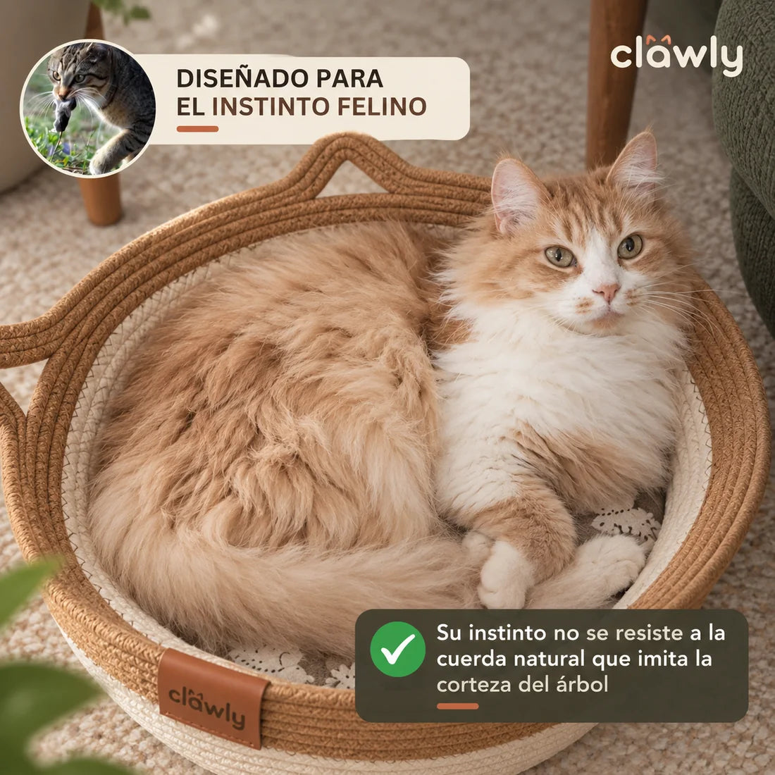 Nido Clawly™ El territorio natural que el instinto de tu gato reconoce